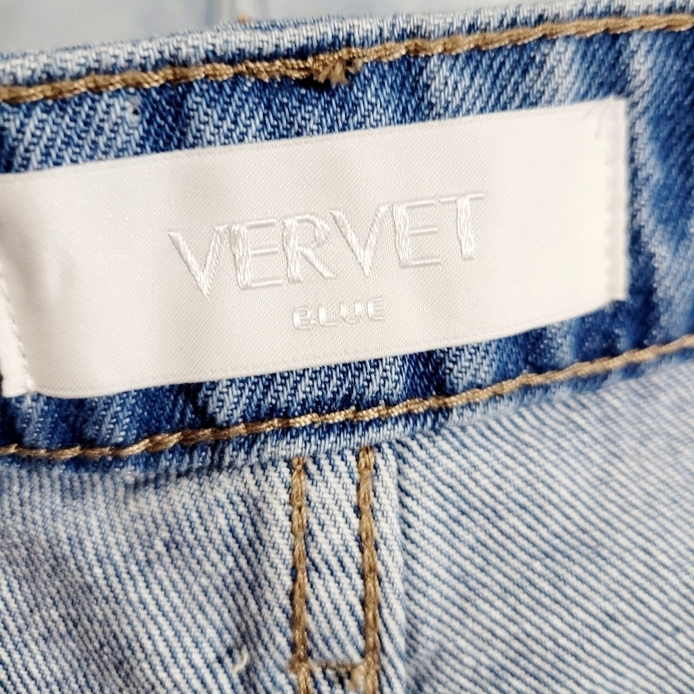 VERVET Women's Denim Jean Light Wash Shorts Distressed 100% Cotton Size Small - Picture 10 of 12